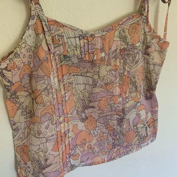 Marc Jacob's patterned spaghetti strap tank top size extra small pink - Picture 2 of 4